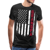 American Flag Grandpa Men's Premium T-Shirt (CK1930) - charcoal gray