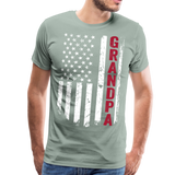 American Flag Grandpa Men's Premium T-Shirt (CK1930) - steel green