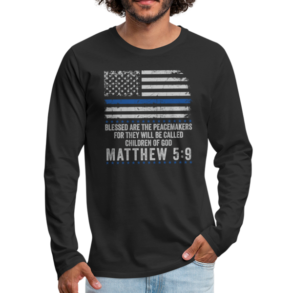 Matthew 5:9 Men's Premium Long Sleeve T-Shirt - black