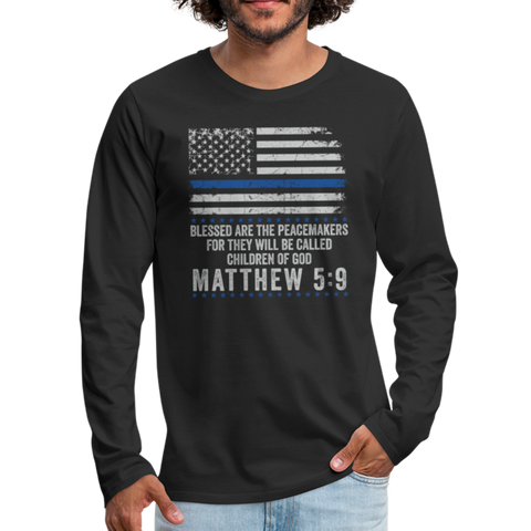 Matthew 5:9 Men's Premium Long Sleeve T-Shirt - black