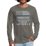 Matthew 5:9 Men's Premium Long Sleeve T-Shirt - asphalt gray