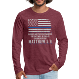 Matthew 5:9 Men's Premium Long Sleeve T-Shirt - heather burgundy
