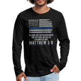 Matthew 5:9 Men's Premium Long Sleeve T-Shirt - charcoal gray
