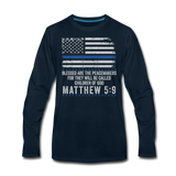 Matthew 5:9 Men's Premium Long Sleeve T-Shirt - deep navy