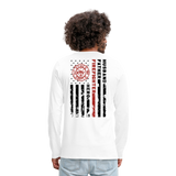 Husband Father Firefighter Hero Men's Premium Long Sleeve T-Shirt (CK3615) - white