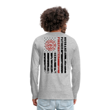 Husband Father Firefighter Hero Men's Premium Long Sleeve T-Shirt (CK3615) - heather gray