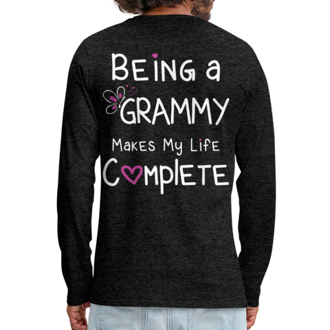 Being a Grammy Makes My Life Complete Men's Premium Long Sleeve T-Shirt - charcoal gray