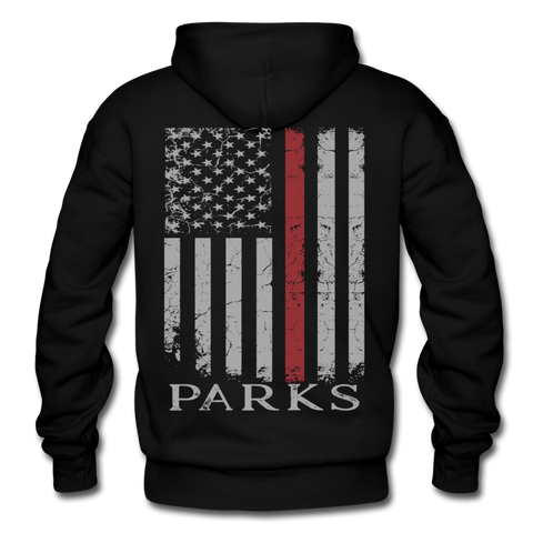 Parks Firefighter Gildan Heavy Blend Adult Hoodie - black