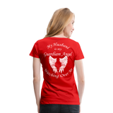 Husband Guardian Angel Women’s Premium T-Shirt (CK3555) - red