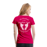 Husband Guardian Angel Women’s Premium T-Shirt (CK3555) - dark pink