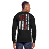 Husband Father Firefighter Hero Men's Long Sleeve T-Shirt (H) - black