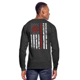 Husband Father Firefighter Hero Men's Long Sleeve T-Shirt (H) - heather black