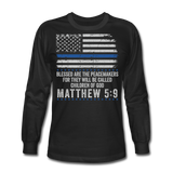Matthew 5:9 Men's Long Sleeve T-Shirt (H) - black