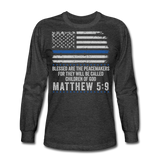 Matthew 5:9 Men's Long Sleeve T-Shirt (H) - heather black