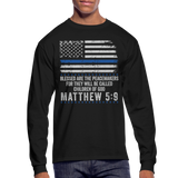 Matthew 5:9 Men's Long Sleeve T-Shirt (H) - black