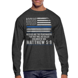 Matthew 5:9 Men's Long Sleeve T-Shirt (H) - heather black