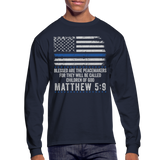 Matthew 5:9 Men's Long Sleeve T-Shirt (H) - navy