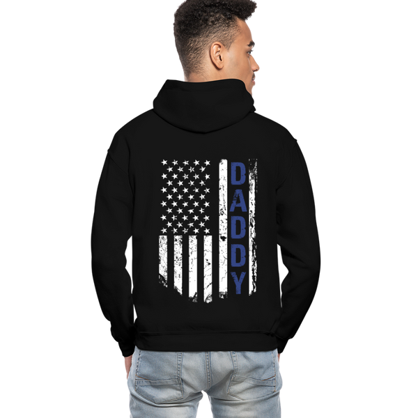 Daddy American Flag Gildan Heavy Blend Adult Hoodie (CK1453) - black