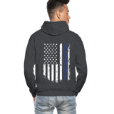 Daddy American Flag Gildan Heavy Blend Adult Hoodie (CK1453) - charcoal gray