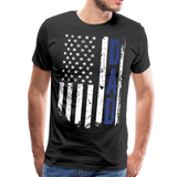Dad Blue American flag Men's Premium T-Shirt - black
