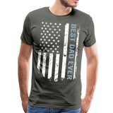 Best Dad Ever American Flag Men's Premium T-Shirt (CK1911) - asphalt gray