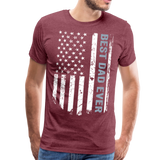 Best Dad Ever American Flag Men's Premium T-Shirt (CK1911) - heather burgundy