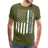 Best Dad Ever American Flag Men's Premium T-Shirt (CK1911) - olive green