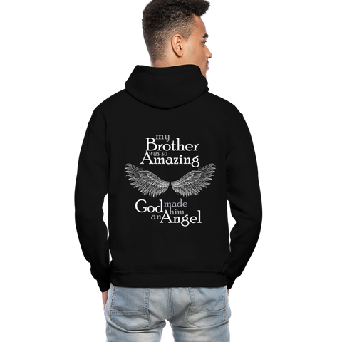 Brother Amazing Angel - Sister of an Angel Front Gildan Heavy Blend Adult Hoodie - black