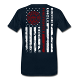 Brother Uncle Firefighter Uncle Men's Premium T-Shirt - deep navy