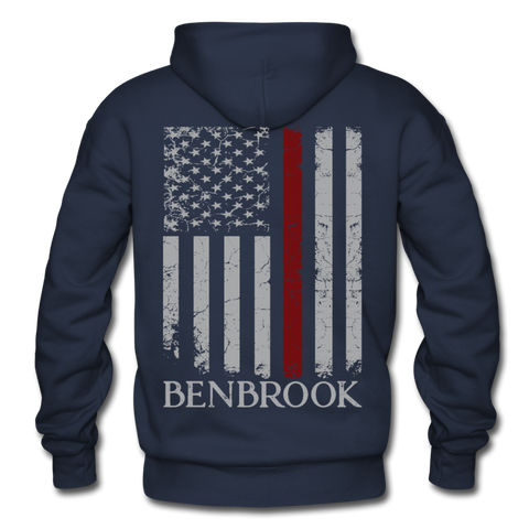 Benbrook Firefighter Flag Gildan Heavy Blend Adult Hoodie - navy