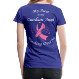 Aunt Guardian Angel Cancer Ribbon Women’s Premium T-Shirt - royal blue