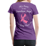 Aunt Guardian Angel Cancer Ribbon Women’s Premium T-Shirt - purple