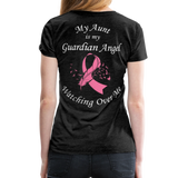 Aunt Guardian Angel Cancer Ribbon Women’s Premium T-Shirt - charcoal gray