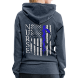 Nurse Flag Rod Flag Women’s Premium Hoodie (CK1966) - heather denim