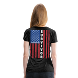 Covid 19 Survivor American Flag Women’s Premium T-Shirt - charcoal gray