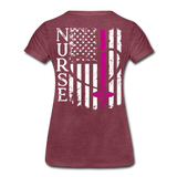 Nurse Flag Women’s Premium T-Shirt (CK1392) Updated+ - heather burgundy