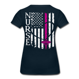 Nurse Flag Women’s Premium T-Shirt (CK1392) Updated+ - deep navy