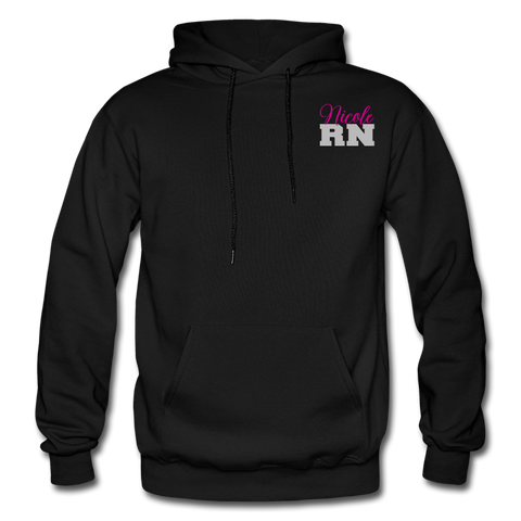 Nicole RN Nurse Flag Gildan Heavy Blend Adult Hoodie - black
