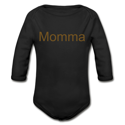 Organic Long Sleeve Baby Bodysuit - black