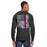 Nurse Flag Men's Long Sleeve T-Shirt (CK1674) - heather black