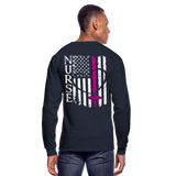 Nurse Flag Men's Long Sleeve T-Shirt (CK1674) - navy
