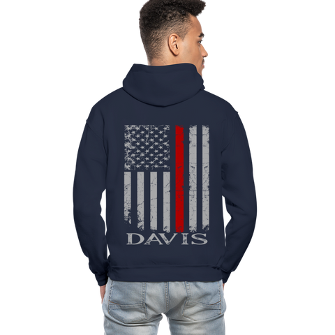 Davis Firefighter Gildan Heavy Blend Adult Hoodie - navy