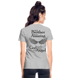 Brother Amazing Angel Back  Sister of an Angel Front Gildan Ultra Cotton Ladies T-Shirt - heather gray