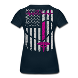 RN Nurse Flag Women’s Premium T- Shirt (CK1295) - deep navy