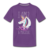 I am 2 and Magical Kids' Premium T-Shirt - purple