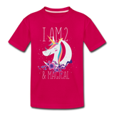 I am 2 and Magical Kids' Premium T-Shirt - dark pink