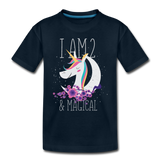 I am 2 and Magical Kids' Premium T-Shirt - deep navy