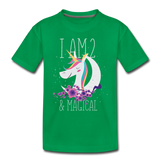 I am 2 and Magical Kids' Premium T-Shirt - kelly green