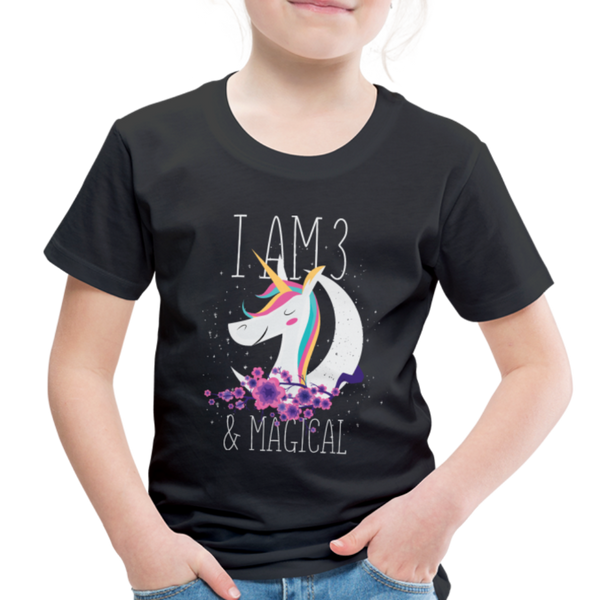 I am 3 and Magical  Toddler Premium T-Shirt - black