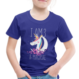 I am 3 and Magical  Toddler Premium T-Shirt - royal blue